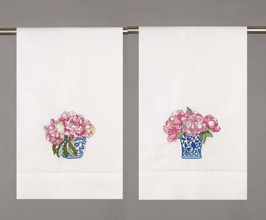 Pretty In Pink Flower Guest Towel, Set of 2