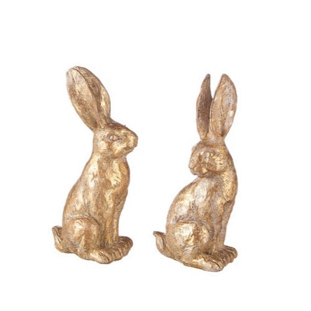 Gold Leaf Rabbit, Set of Two 4.75"