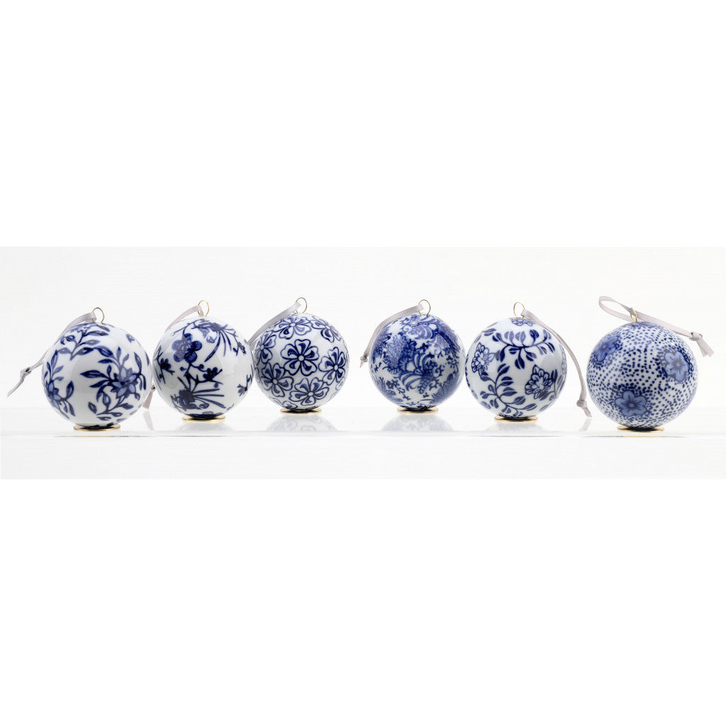 Chinoiserie Set of 6 Ball Ornaments