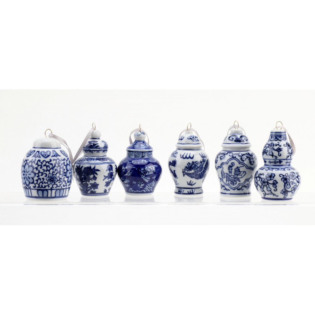 Chinoiserie Set of 6 Ornament Jars