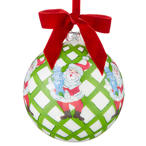 Santa with Ginger Jar Ornament