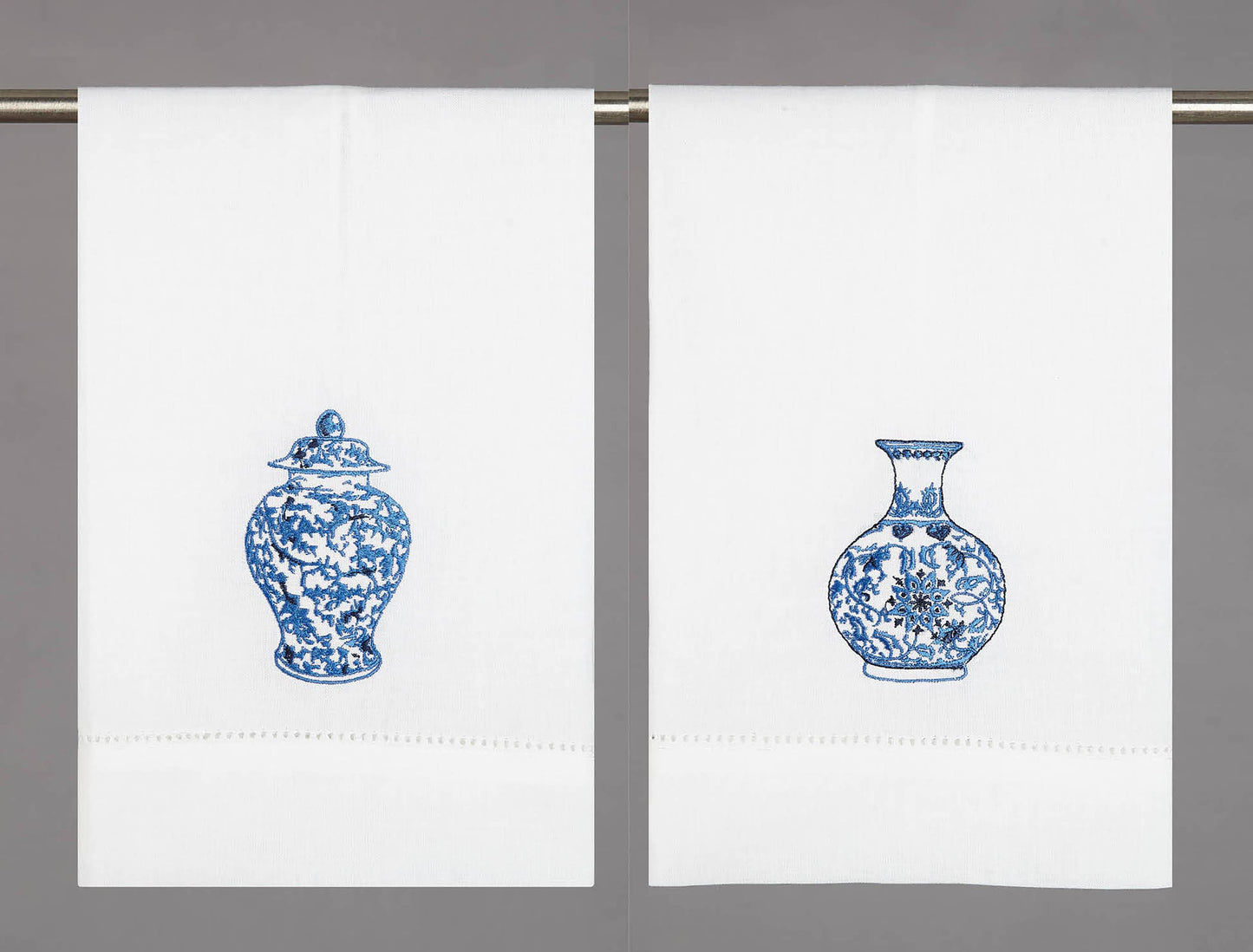 Chinoiserie Vases Guest Towel, Set of Two