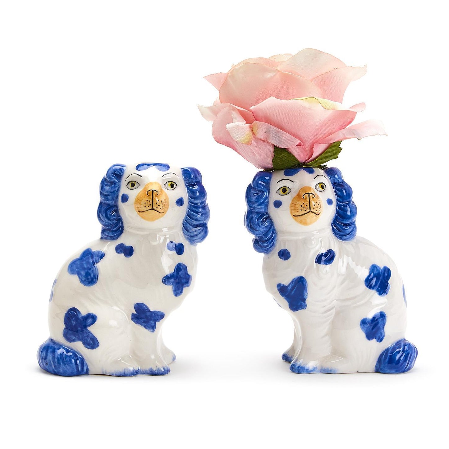 Staffordshire Dog Bud Vase Set