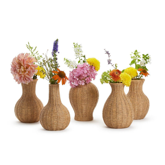 Basket Weave Pattern Vases Natural