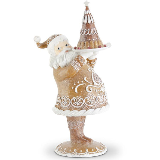 Glittered Gingerbread Santa With Cake