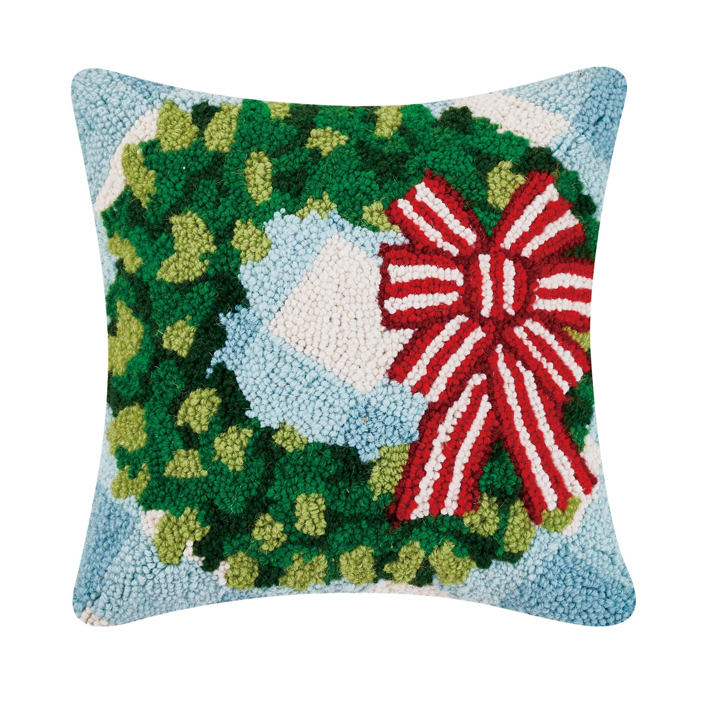 Festive Gingham Wreath Hook Pillow