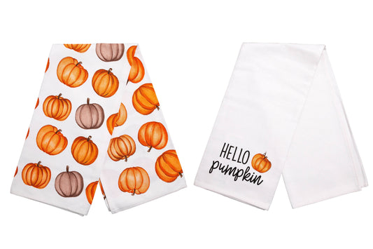 Hello Pumpkin Kitchen Dish Towels, Set of 2