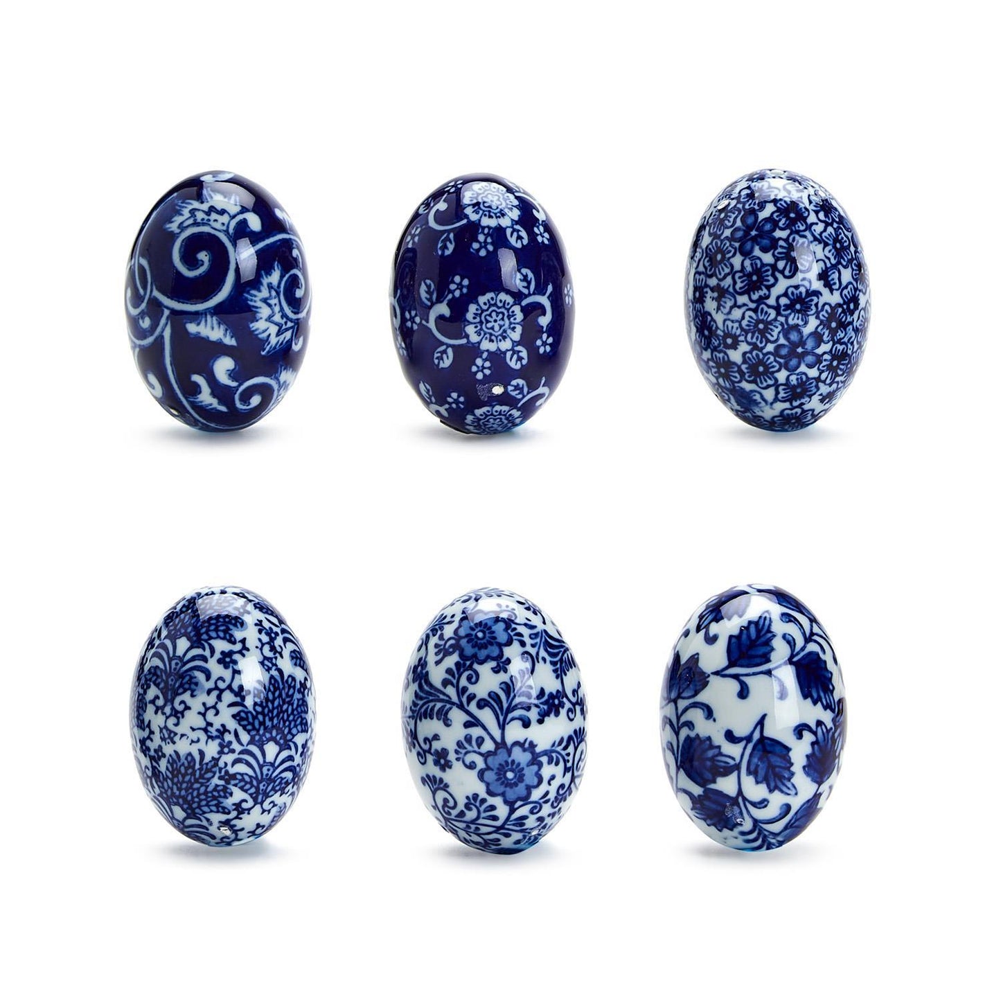 Blue and White Eggs, Set of 6