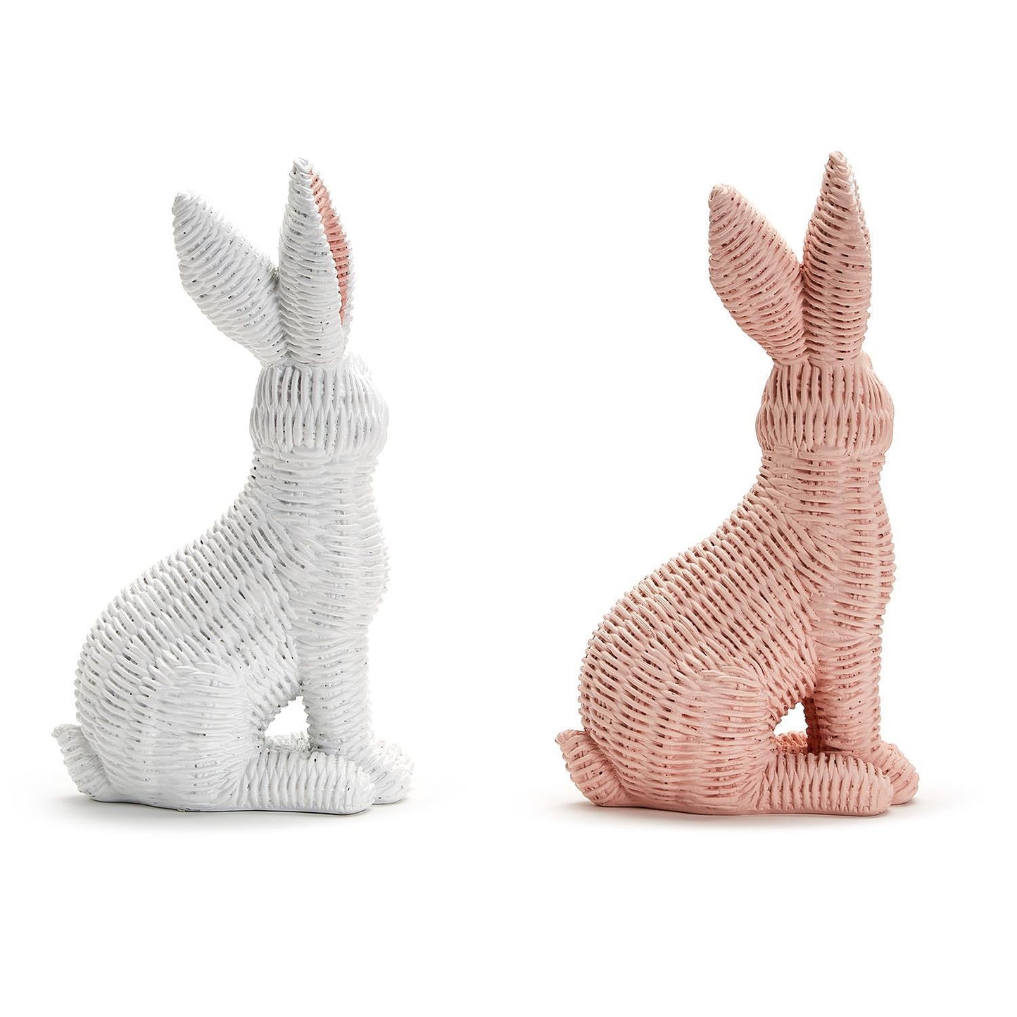 Basket Weave Bunny Set, Pink or White