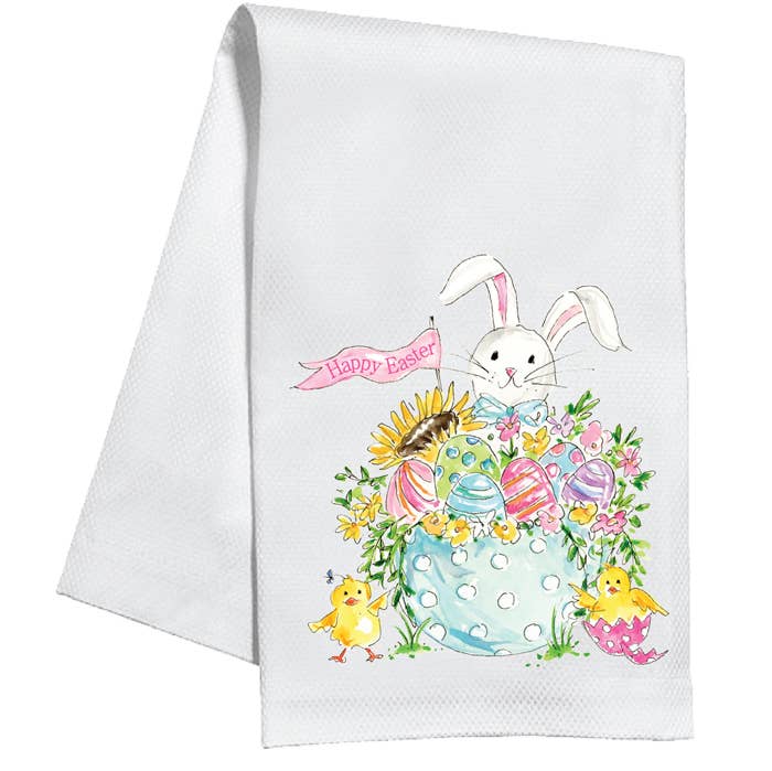 Happy Easter Bunny in Egg Kitchen Towel