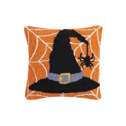 Witch Hat In Web Hook Pillow - Halloween