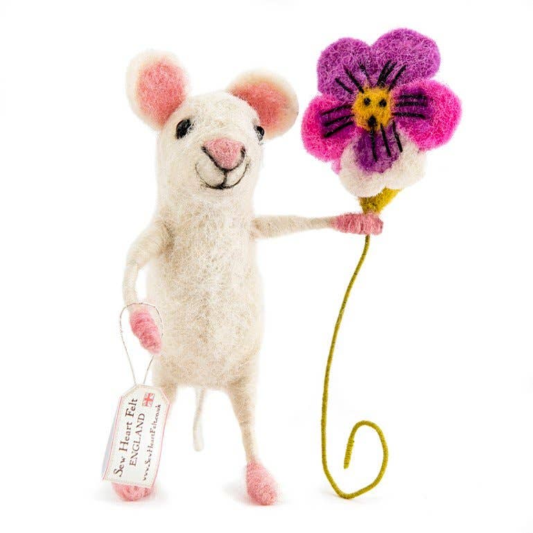 Mouse Holding Pansy