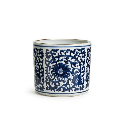 Blue and White Lotus Flower Planter