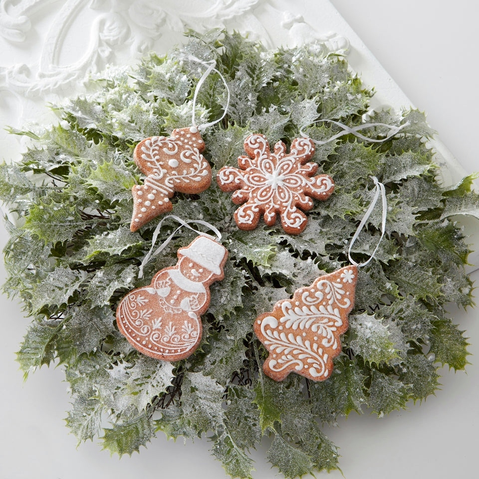 White Icing Gingerbread Ornaments