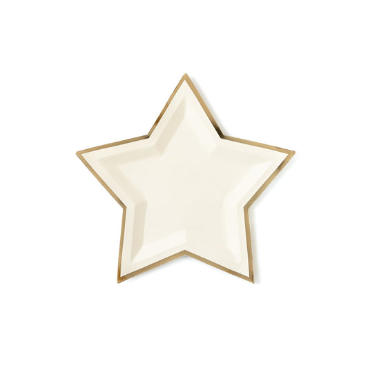 Cream Star Shaped Paper Plate