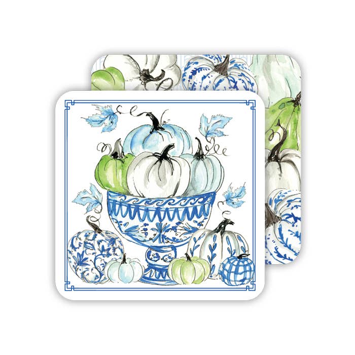 Chinoiserie Pumpkins In Bowl Paper Coaster