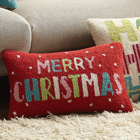 Colorful Merry Christmas Hook Pillow