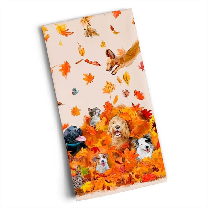 Fall Leaf Pile Towel