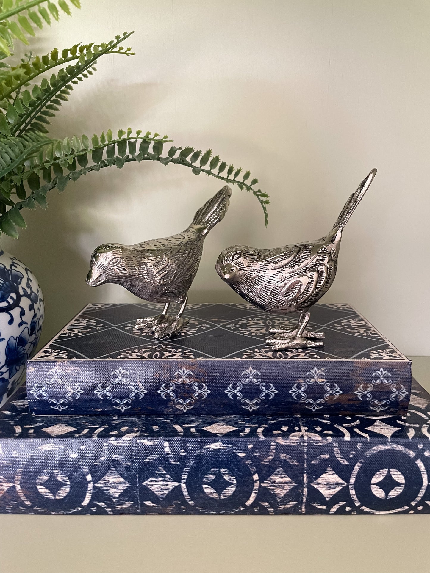 Antiqued Silver Song Birds