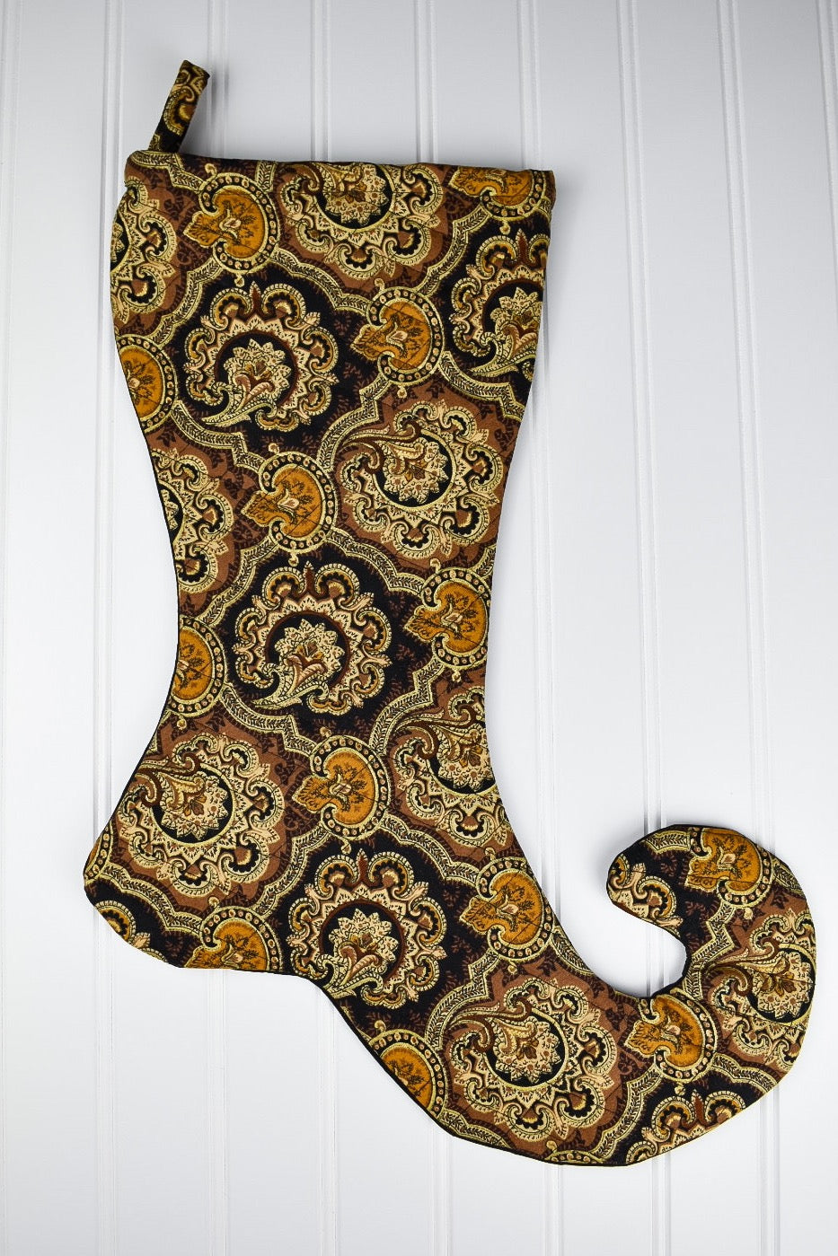 Multicolored Gold Victorian Style Christmas Stocking