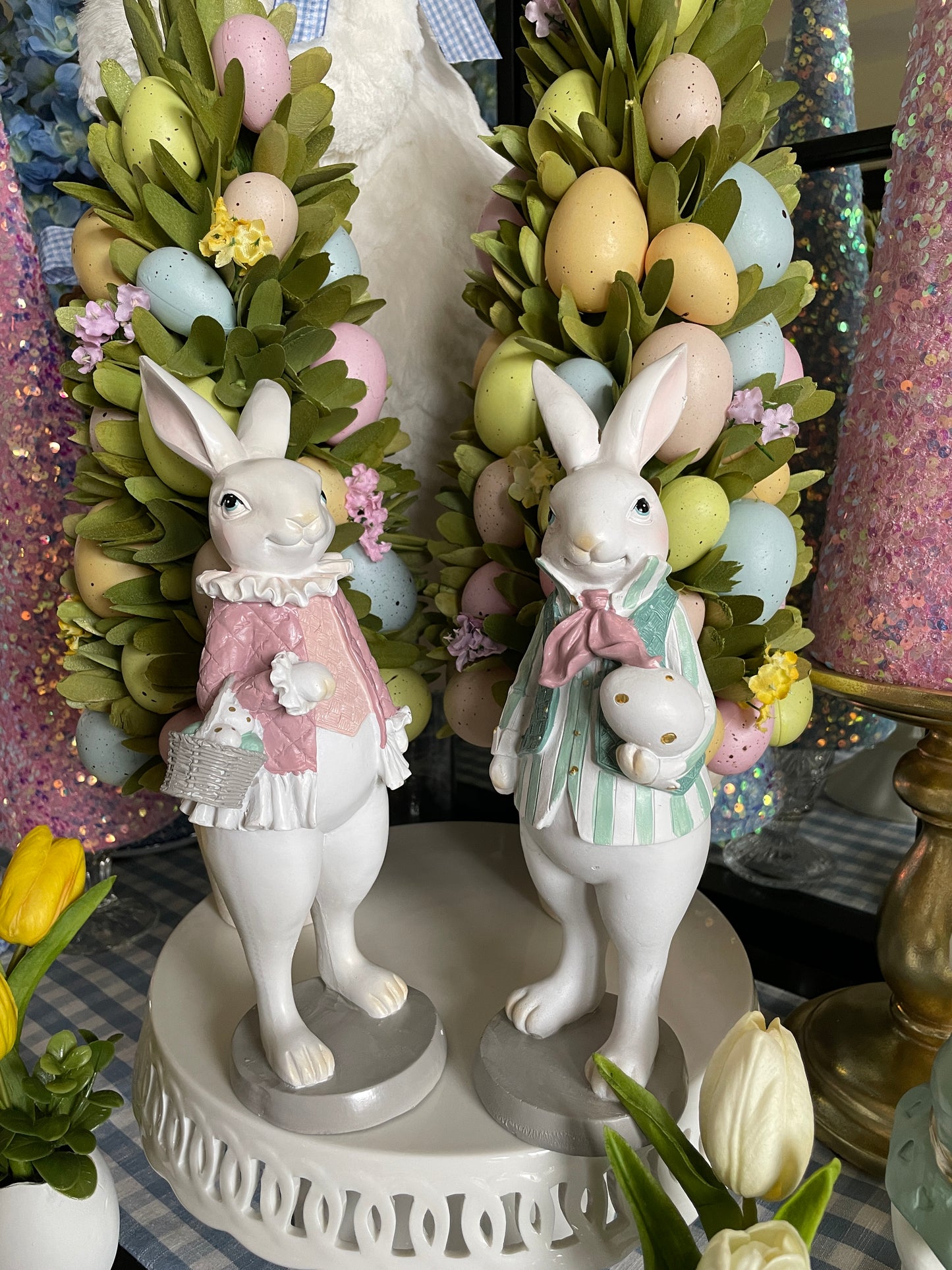 Pink and Green Bunnies