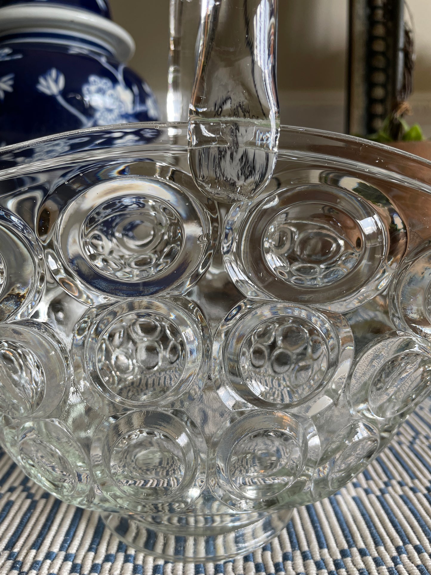 Vintage Clear Glass Basket