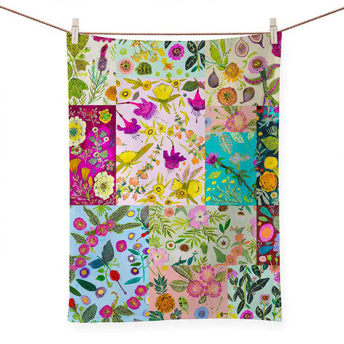 Wildflowers Patchwork Tea Towel