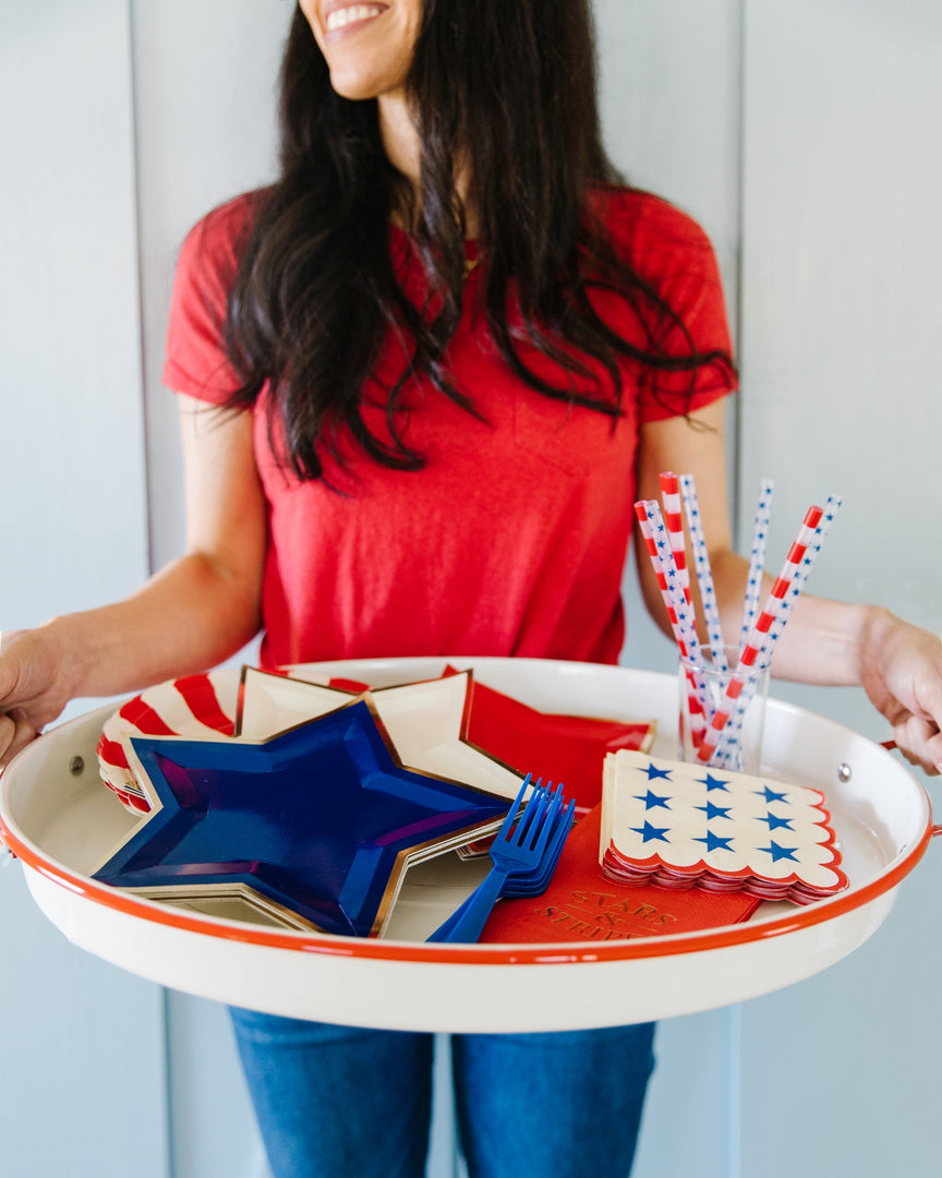 Blue Star Shaped Paper Plate